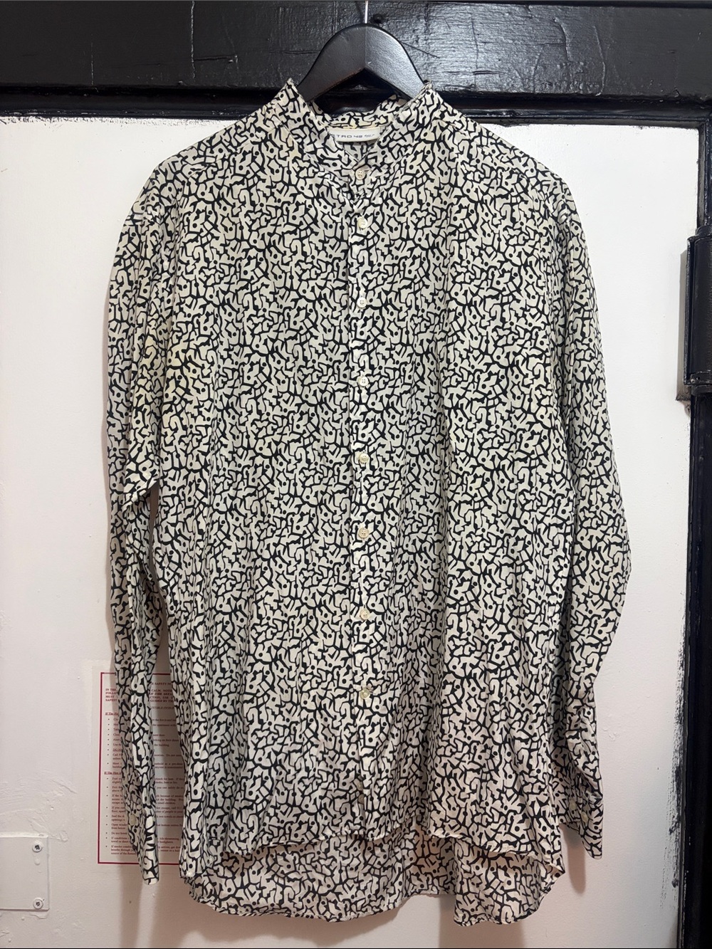 Etro Black and White Abstract Print Button-Down Shirt